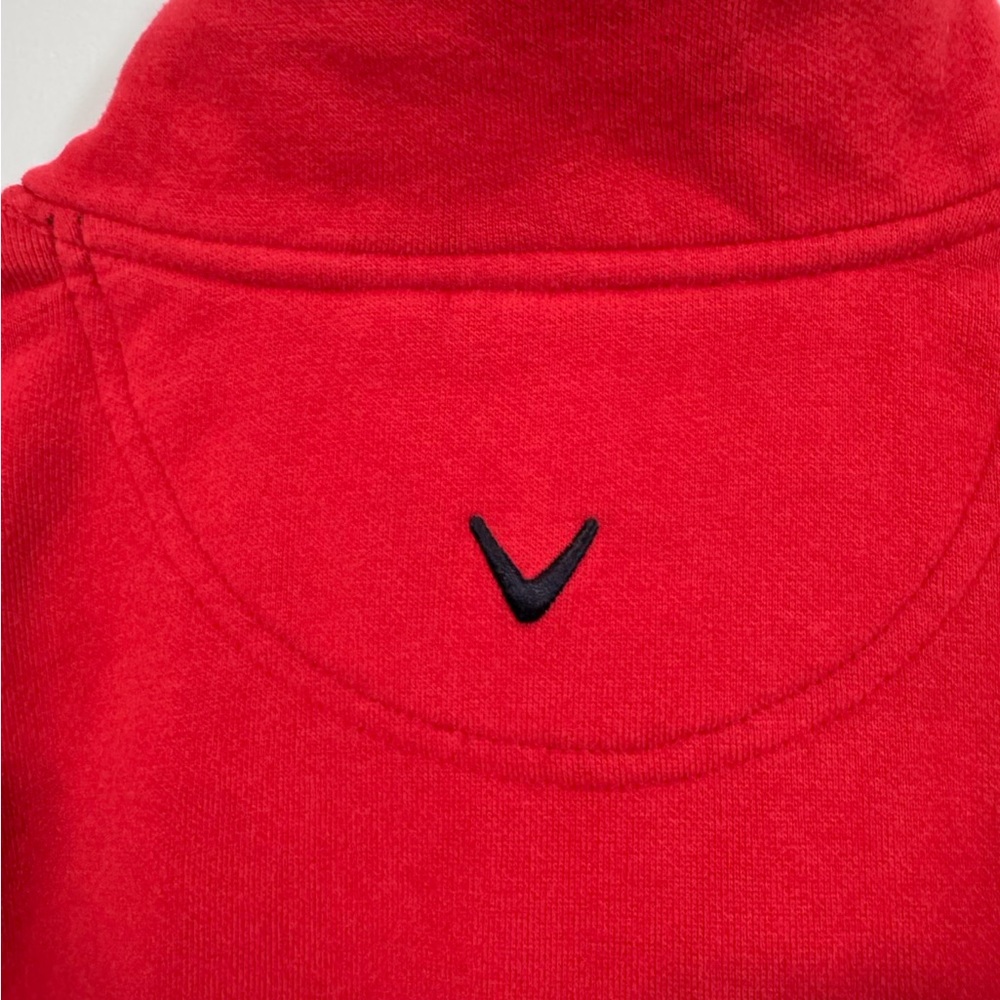Callaway Men Large Red 1/4 Zip-Up Fleece Sweater - Picture 6 of 7